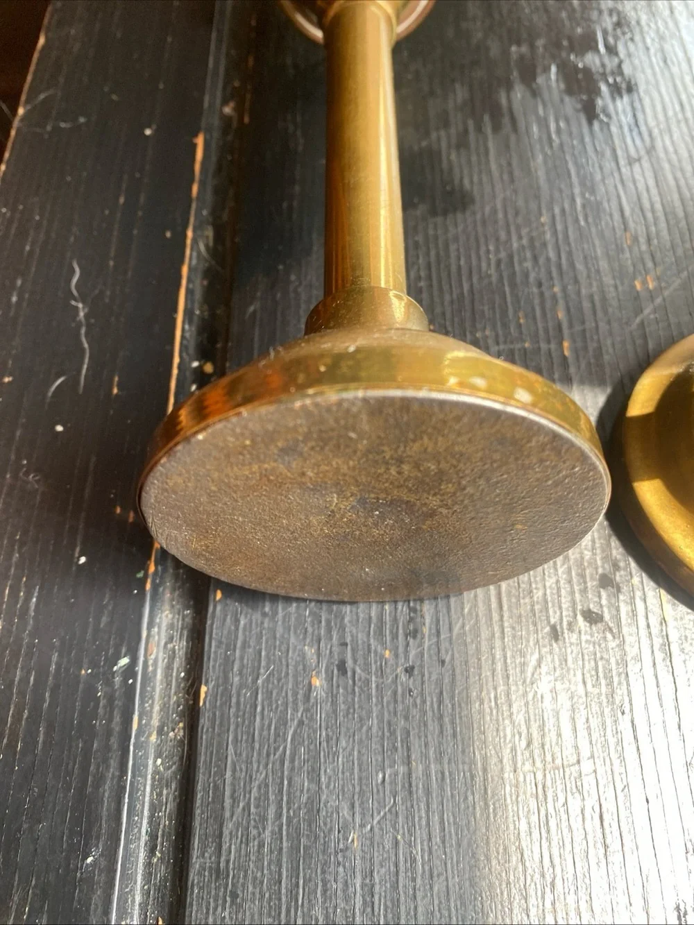 Classic Brass Taper Candle Holders Pair - Gold Finish